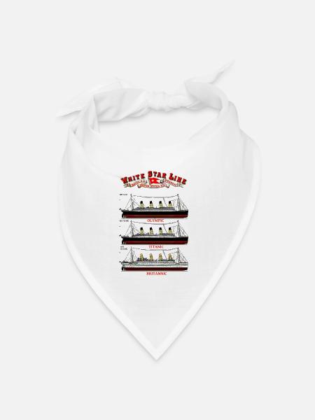 WHITE STAR LINE TITANIC Kreation Louis RUNEMBERG © - Bandana Dreieckstuch - Weiß