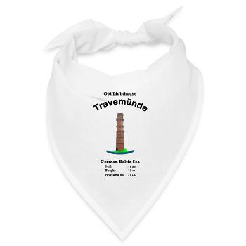 Alter Leuchtturm Travemünde, Ostsee, Deutschland - Bandana Dreieckstuch - Weiß - Vorne