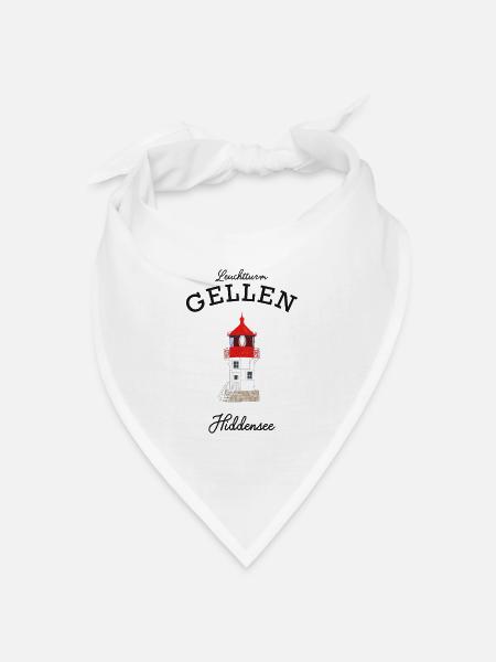 Hiddensee, Leuchtturm Gellen, Poster - Bandana Dreieckstuch - Weiß