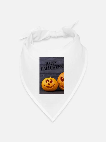 Happy Halloween - Bandana Dreieckstuch - Weiß