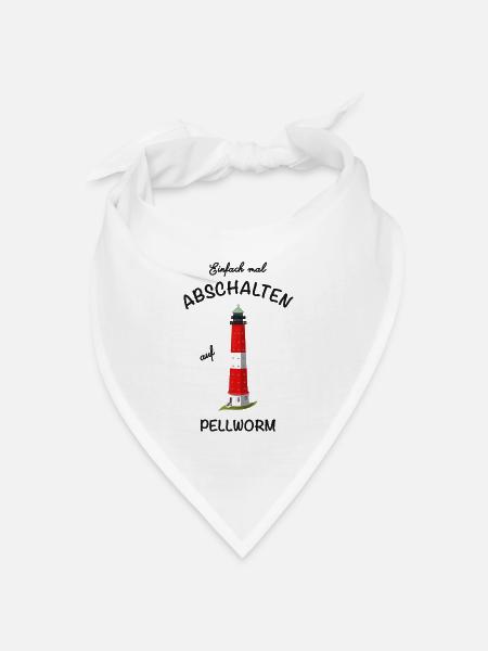 Kultiger Leuchtturm Insel Pellworm, abschalten - Bandana Dreieckstuch - Weiß