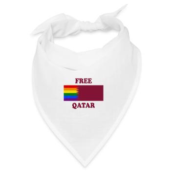 Free Qatar Design - Bandana Dreieckstuch - Weiß - Vorne