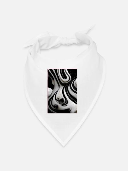 Black and White Liquids - Bandana Dreieckstuch - Weiß