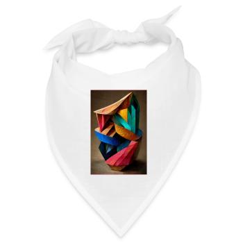 3d Abstract Sculpture of Pure Geometrical - Bandana Dreieckstuch - Weiß - Vorne