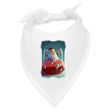 Weihnachtsmann-Gelee - Bandana Dreieckstuch - Weiß - Vorne