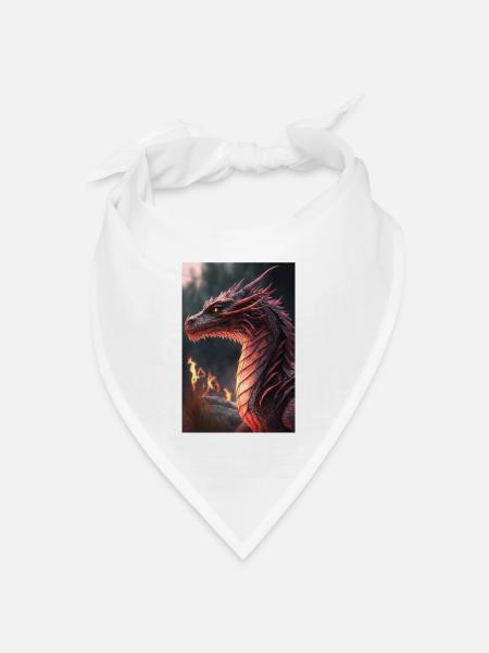 Ein Drache - Bandana Dreieckstuch - Weiß