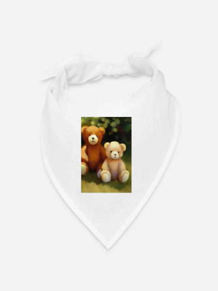 Teddybär - Bandana Dreieckstuch - Weiß