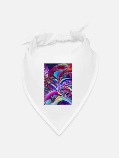 Abstrakte Kunst - Bandana Dreieckstuch - Weiß