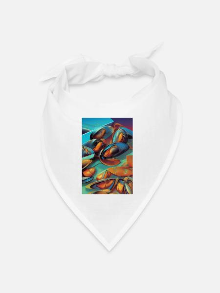 Muscheln - Bandana Dreieckstuch - Weiß