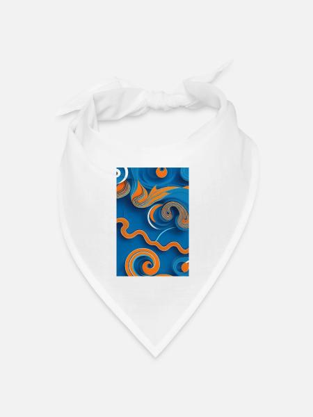 Abstrakte Kunst - Bandana Dreieckstuch - Weiß