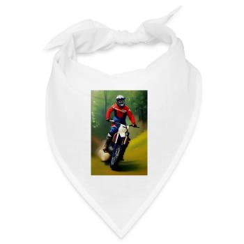 Motocross Fahren - Bandana Dreieckstuch - Weiß - Vorne