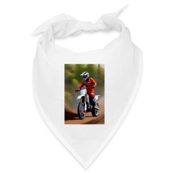 Motocross Fahren - Bandana Dreieckstuch - Weiß - Vorne