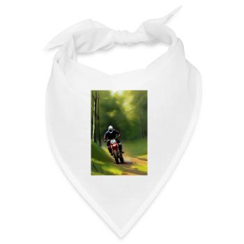 Motocross Fahren - Bandana Dreieckstuch - Weiß - Vorne