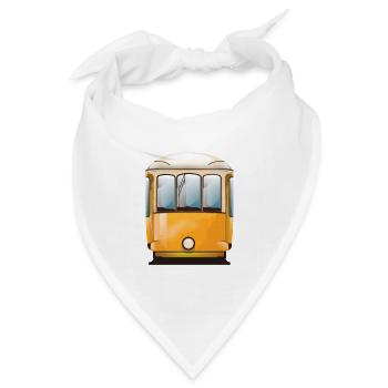 Gelbe Straßenbahn - Bandana Dreieckstuch - Weiß - Vorne