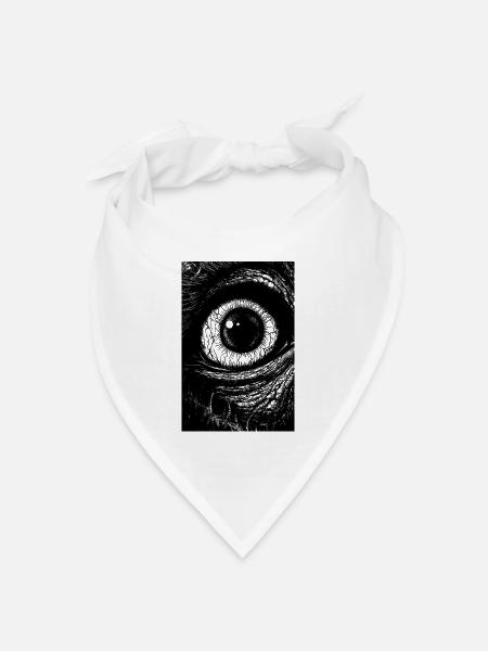Das Auge des Grauens - Bandana Dreieckstuch - Weiß