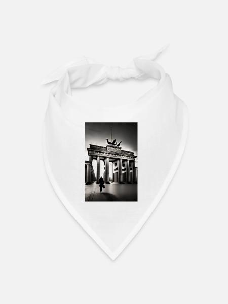 Berlin black White - Bandana Dreieckstuch - Weiß