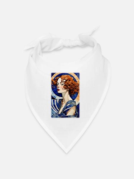 Art Déco 1 - Bandana Dreieckstuch - Weiß