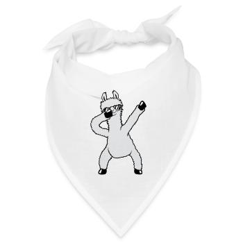 Lustiges Dabbing Dab Dance Lama Coole Sonnenbrille - Bandana Dreieckstuch - Weiß - Vorne