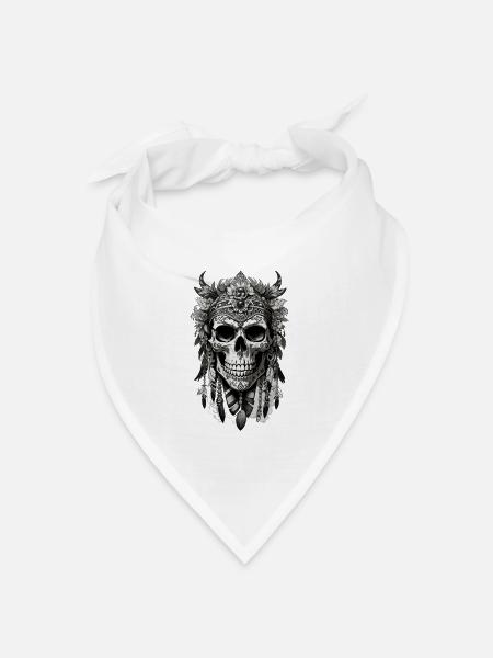 Floral skull nativo - Bandana Dreieckstuch - Weiß