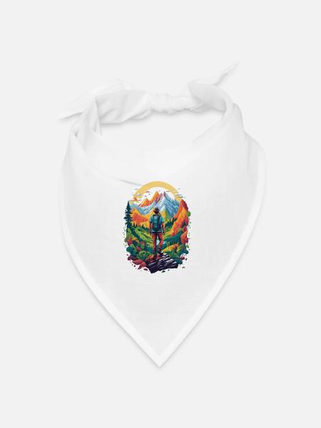 Gehen Sie stilvoll auf die Trails mit diesem farbenfrohen - Bandana Dreieckstuch - Weiß