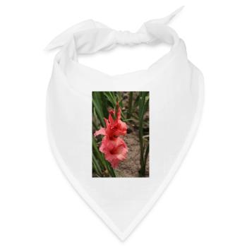 Gladiole – Stärke in Blüte - Bandana Dreieckstuch - Weiß - Vorne