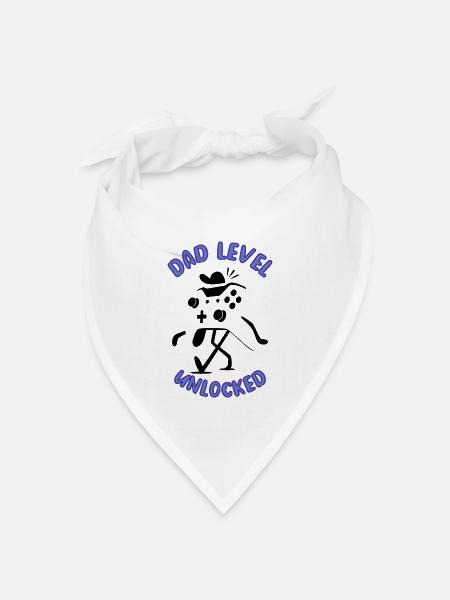 DAD Level Unlocked Vater Kind Eltern Baby - Bandana Dreieckstuch - Weiß
