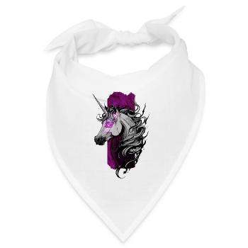 Enchanted Radiance: Einhorn mit rosa Leuchten - Bandana Dreieckstuch - Weiß - Vorne