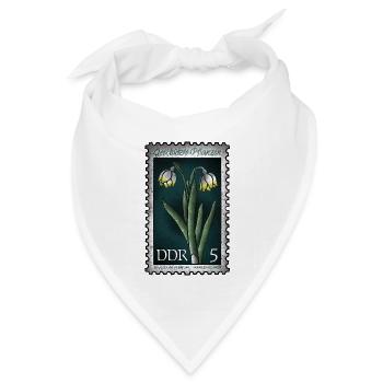 Briefmarke Märzenbecher - Bandana Dreieckstuch - Weiß - Vorne
