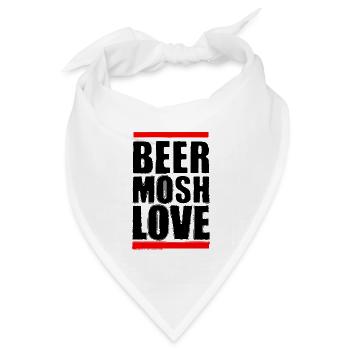 Bier Mosh Liebe Schwarzer Buchstabe - Bandana Dreieckstuch - Weiß - Vorne