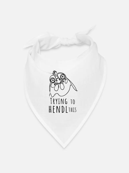 trying to hendl this hühnerliebe dialekt denglisch - Bandana Dreieckstuch - Weiß