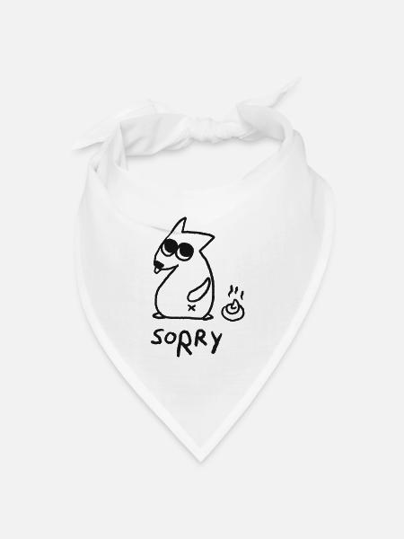 Oops… Sorry! Skizzenhafter Hund Humor - Bandana Dreieckstuch - Weiß