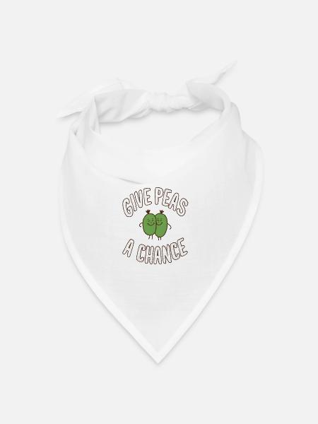 Give Peas a Chance - Bandana Dreieckstuch - Weiß
