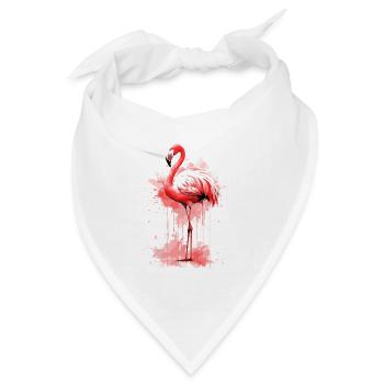 Flamingo Vogel Exotisch Sommer Splash Rosa Pink - Bandana Dreieckstuch - Weiß - Vorne