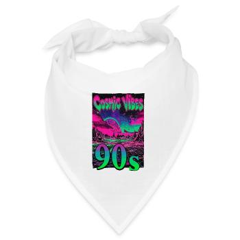 Cosmic Vibes 90s Retro Neon - Bandana Dreieckstuch - Weiß - Vorne