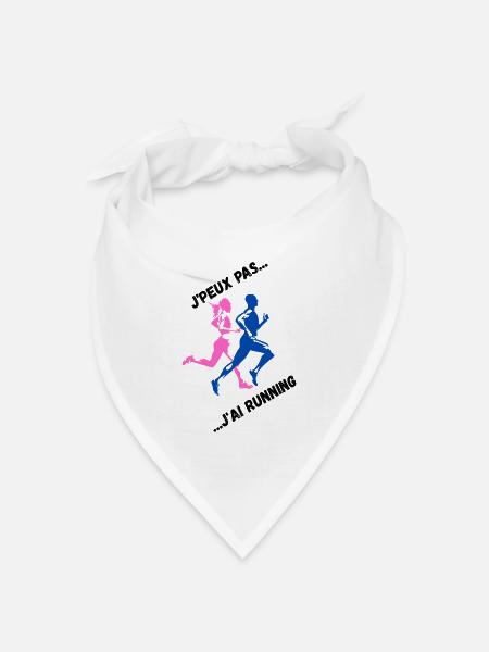 I can't I have Running - Bandana Dreieckstuch - Weiß