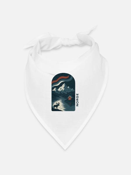 Norwegen - Bandana Dreieckstuch - Weiß