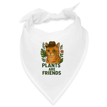 Plants Are Friends – Vegan Cat - Bandana Dreieckstuch - Weiß - Vorne