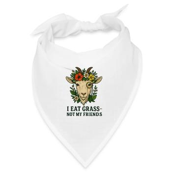 I Eat Grass – Not My Friends - Bandana Dreieckstuch - Weiß - Vorne