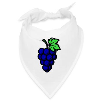Weintrauben Trauben Obst - Bandana Dreieckstuch - Weiß - Vorne