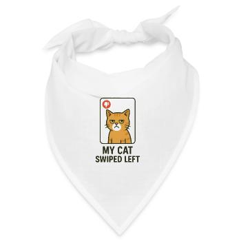 Meine Katze hat links geswiped Dating App - Bandana Dreieckstuch - Weiß - Vorne