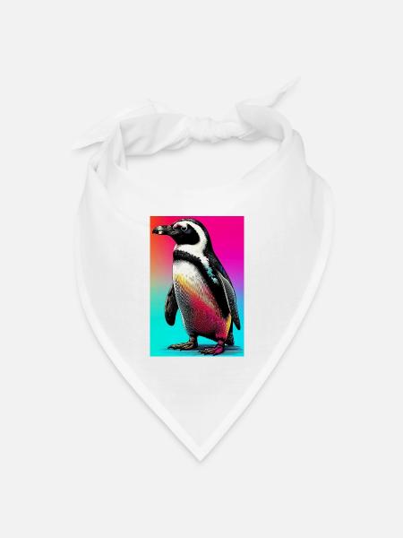 Pinguin - Bandana Dreieckstuch - Weiß
