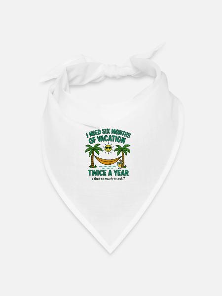 Urlaubshumor mit Palmen und Anhänger - Bandana Dreieckstuch - Weiß