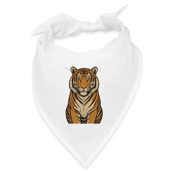 Blick des wilden Tigers - Bandana Dreieckstuch - Weiß - Vorne