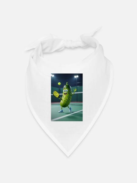 Animierte Zitrone Humorvolle Tennisvermittlung - Bandana Dreieckstuch - Weiß