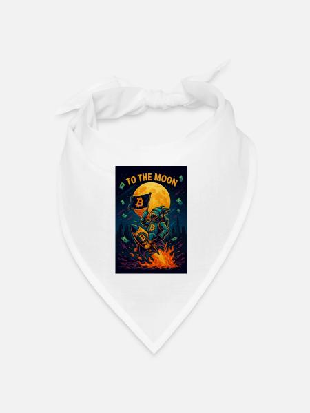 Bitcoin Moonmission Illustration - Bandana Dreieckstuch - Weiß