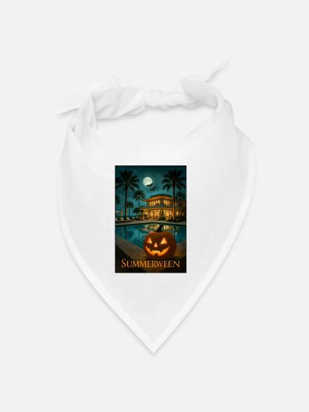 Sommerween - Bandana Dreieckstuch - Weiß
