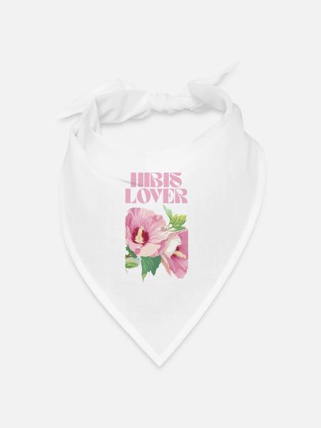 Hibis Lover Blumendesign - Bandana Dreieckstuch - Weiß