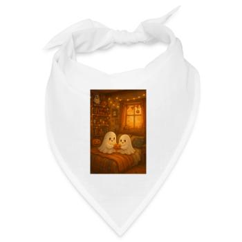 Niedliche Halloween Geister - Bandana Dreieckstuch - Weiß - Vorne