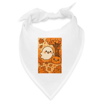 Halloween Niedliche Geister im Herbst - Bandana Dreieckstuch - Weiß - Vorne