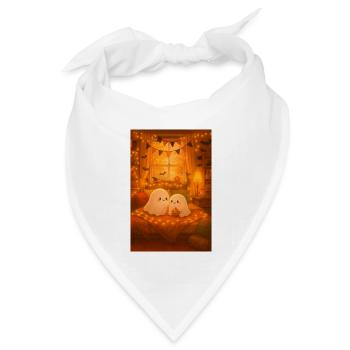 Niedliche Halloween Geister - Bandana Dreieckstuch - Weiß - Vorne